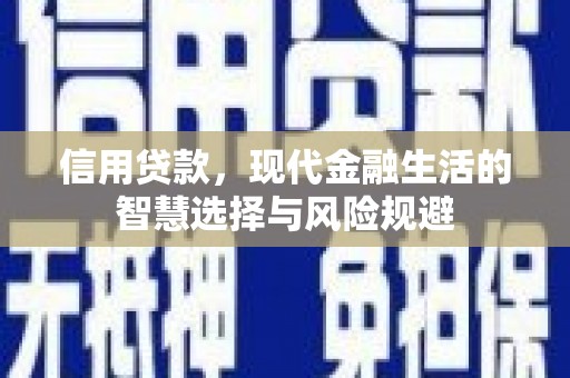 中正信用贷款，现代金融生活的智慧选择与风险规避