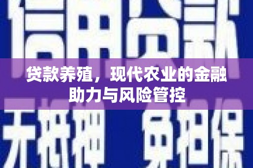 海原贷款养殖，现代农业的金融助力与风险管控