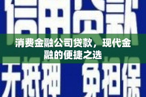 合阳消费金融公司贷款，现代金融的便捷之选