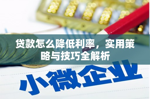 和政贷款怎么降低利率，实用策略与技巧全解析