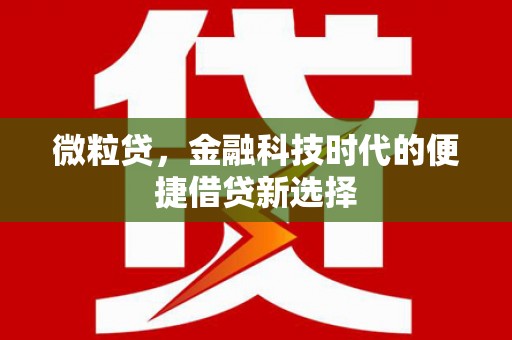 沂源微粒贷，金融科技时代的便捷借贷新选择