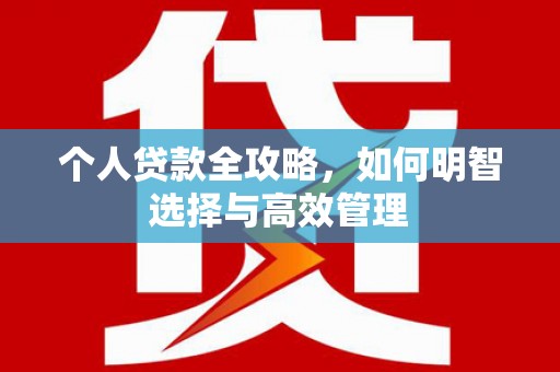 北区个人贷款全攻略，如何明智选择与高效管理